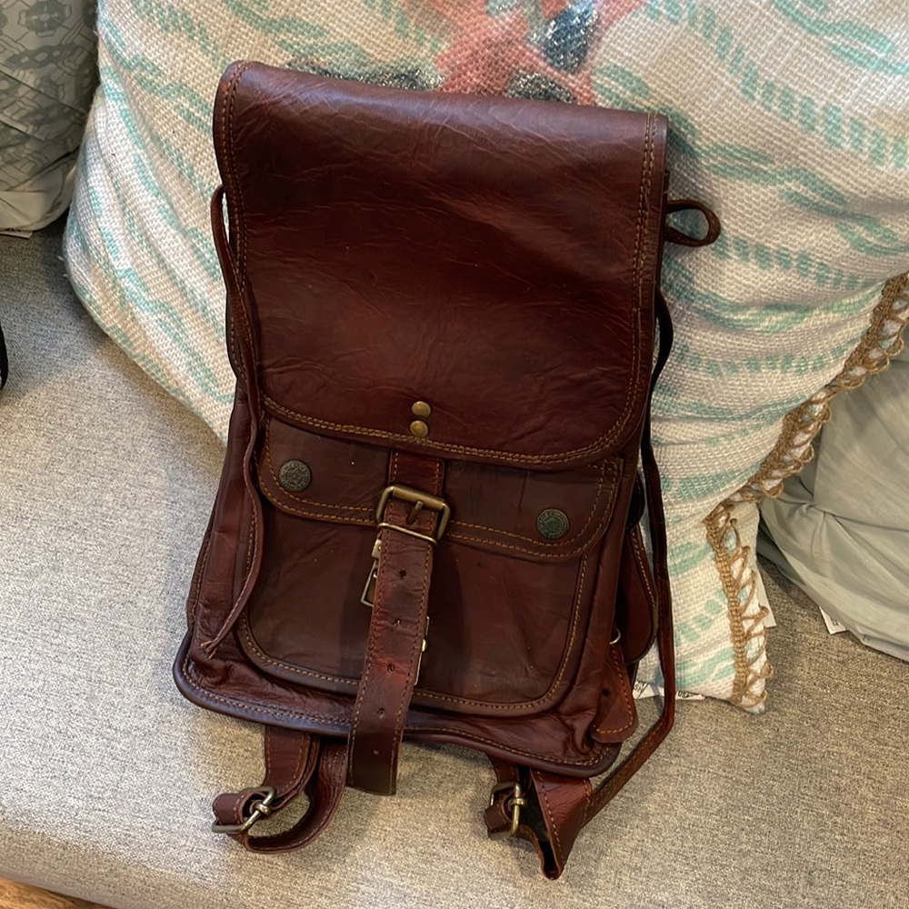 Handmade leather backpack